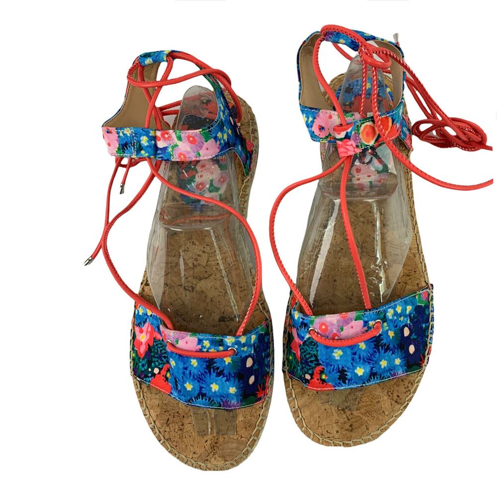 Size 10M Gianni Bini Women's Colorful Lace Up Women's Espadrille Flats